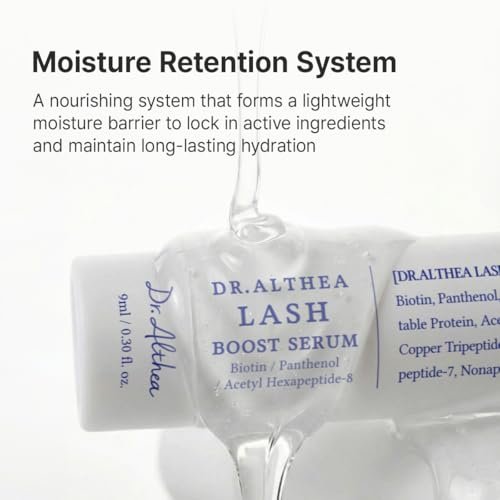 Dr.Althea Lash Boost Serum – Vegan Lash Essence with Biotin, Panthenol & 12-Peptide Complex for Stronger, Glossier Lashes (0.30 Fl Oz) Avelisse