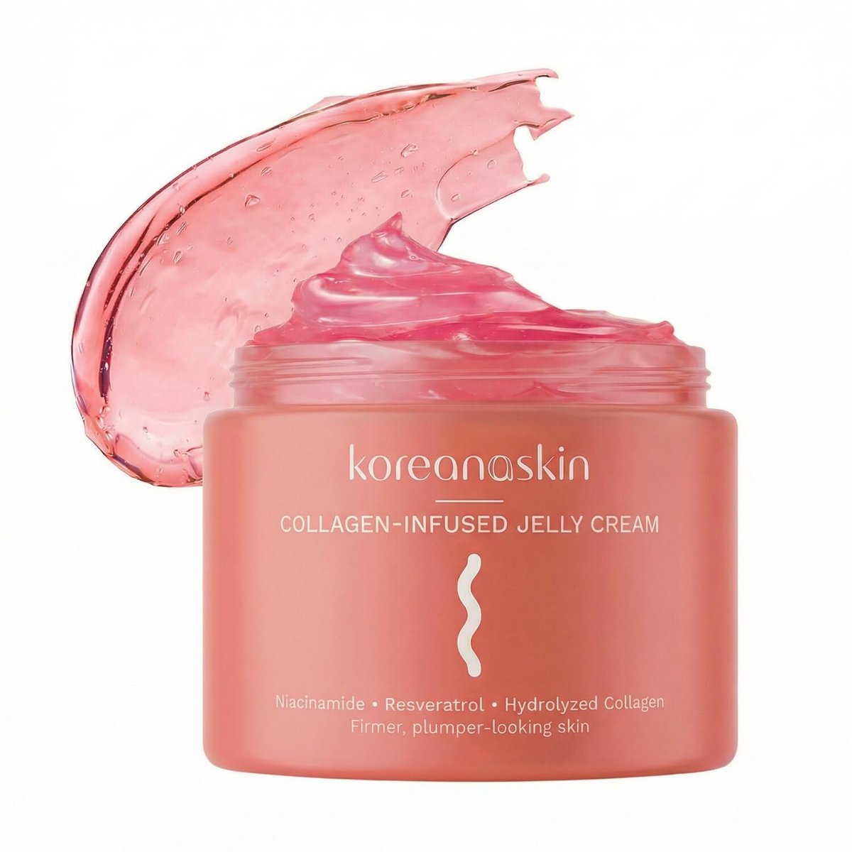 Koreana Skin Collagen Jelly Cream - Niacinamide & Resveratrol Korean Moisturizer for Glass Skin - Hydrolyzed Peptide Night Gel for Firming & Face Lift - 3.9 oz Avelisse