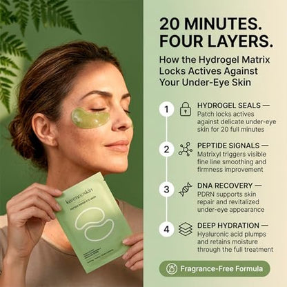 Koreana Skin Peptide Repair Eye Mask with PDRN & Hyaluronic Acid - Korean Under Eye Patches for Puffy Eyes & Dark Circles - Firming & Deeply Hydrating Eye Patches for Wrinkles - 5 Pairs - K-Beauty