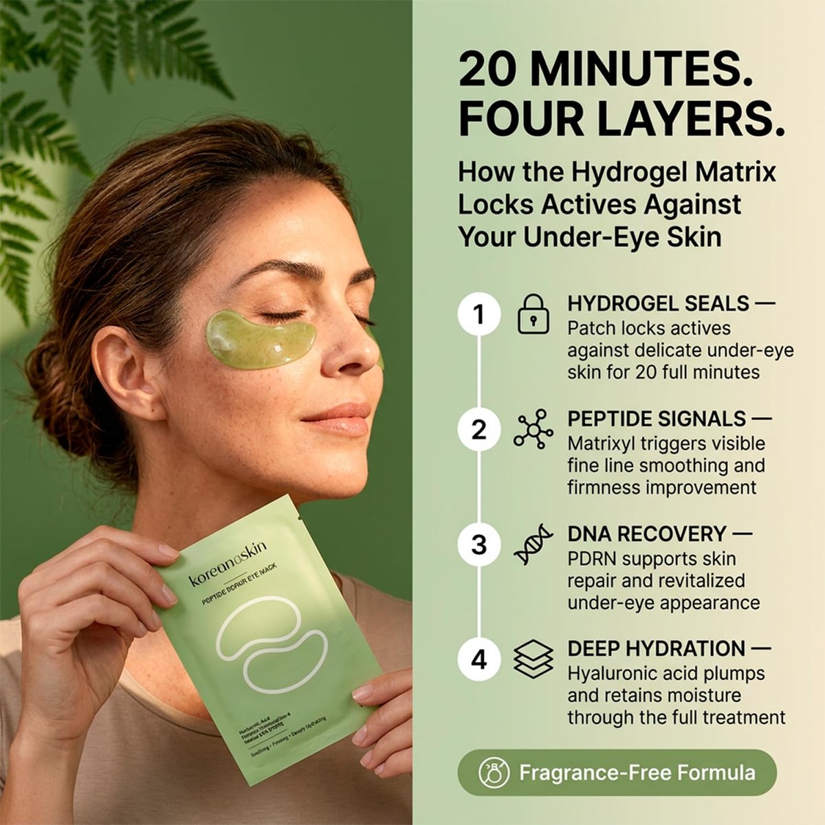 Koreana Skin Peptide Repair Eye Mask with PDRN & Hyaluronic Acid - Korean Under Eye Patches for Puffy Eyes & Dark Circles - Firming & Deeply Hydrating Eye Patches for Wrinkles - 5 Pairs - K-Beauty - görsel 9