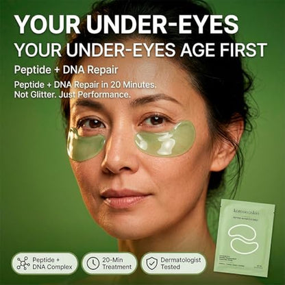 Koreana Skin Peptide Repair Eye Mask with PDRN & Hyaluronic Acid - Korean Under Eye Patches for Puffy Eyes & Dark Circles - Firming & Deeply Hydrating Eye Patches for Wrinkles - 5 Pairs - K-Beauty