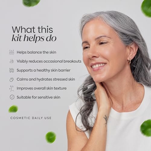 ZENTTU Korean Skin Care Kit Zen Balance - 6 Step AM/PM Routine for Sensitive & Oily Skin with 4 Hydrogel Masks and Targeted Spot Treatment Avelisse