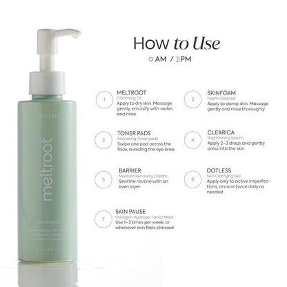 ZENTTU Korean Skin Care Kit Zen Balance - 6 Step AM/PM Routine for Sensitive & Oily Skin with 4 Hydrogel Masks and Targeted Spot Treatment Avelisse