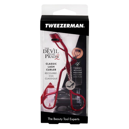 Tweezerman Devil Wears Prada 2 Eyelash Curler with Refill Pads - Red Stainless Steel Eyelash Tool for All Eye Shapes