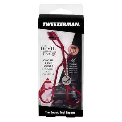 Tweezerman Devil Wears Prada 2 Eyelash Curler with Refill Pads - Red Stainless Steel Eyelash Tool for All Eye Shapes