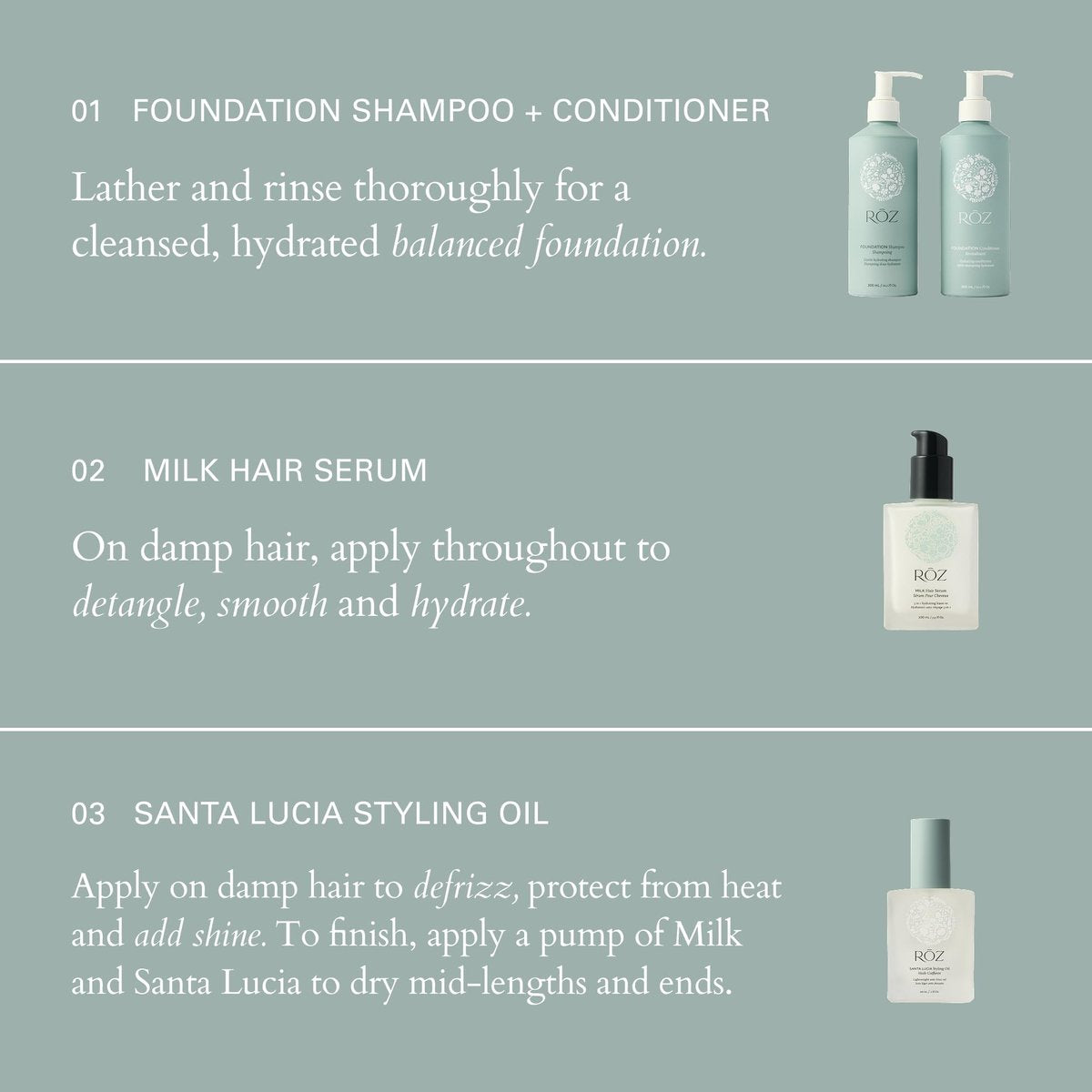 RŌZ Foundation Shampoo and Conditioner Set Duo - Sulfate-Free Hydrating Shampoo and Conditioner for Women & Men - All Hair Types | Vegan, Color-Safe, Silicone & Paraben-Free | 10.1 oz Each Avelisse