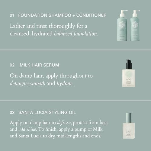 RŌZ Foundation Shampoo and Conditioner Set Duo - Sulfate-Free Hydrating Shampoo and Conditioner for Women & Men - All Hair Types | Vegan, Color-Safe, Silicone & Paraben-Free | 10.1 oz Each Avelisse