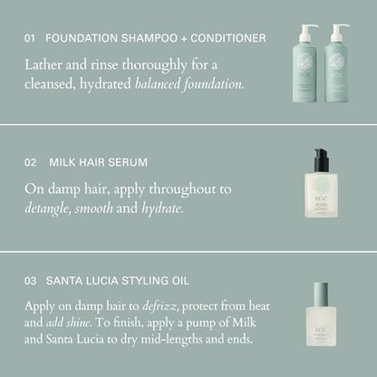 RŌZ Foundation Shampoo and Conditioner Set Duo - Sulfate-Free Hydrating Shampoo and Conditioner for Women & Men - All Hair Types | Vegan, Color-Safe, Silicone & Paraben-Free | 10.1 oz Each Avelisse