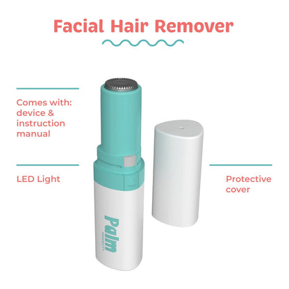 PalmPerfect Facial Hair Remover for Women – Portable Lipstick-Sized Shaver with LED Light