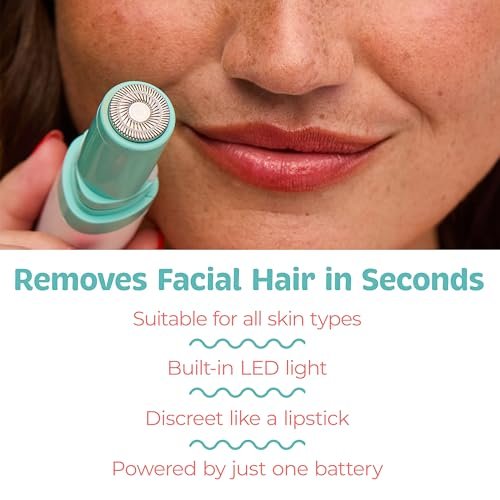 PalmPerfect Facial Hair Remover for Women – Portable Lipstick-Sized Shaver with LED Light - görsel 8