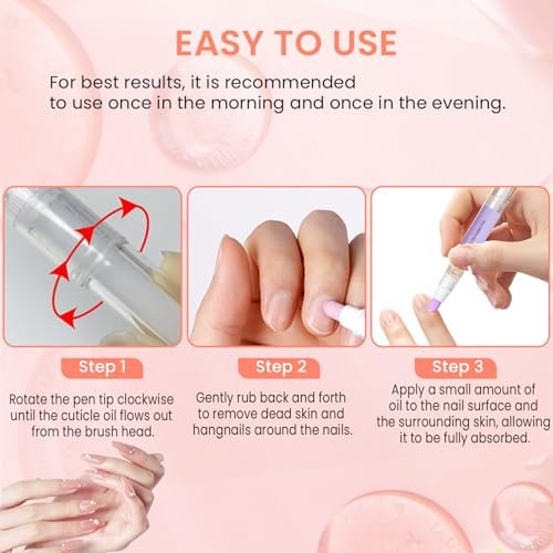 DRAWYUM 2-in-1 Cuticle Pusher Oil Pen - Dual Function Cuticle Remover & Moisturizer for Damaged Nails, 0.07 Fl Oz (Purple) Avelisse