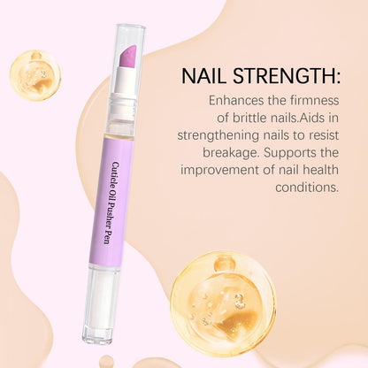 DRAWYUM 2-in-1 Cuticle Pusher Oil Pen - Dual Function Cuticle Remover & Moisturizer for Damaged Nails, 0.07 Fl Oz (Purple) Avelisse