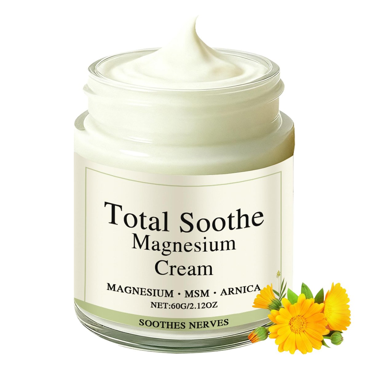Total Relief Magnesium Cream with Arnica, MSM & Mineral Delivery Formula - Fast-Absorbing, Non-Greasy Joint & Muscle Comfort (2.12 oz) Avelisse