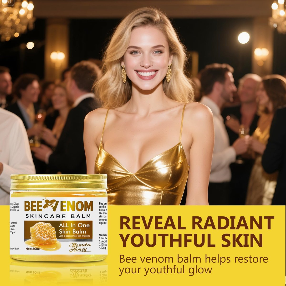 Bee Venom Skin Treatment Cream - Natural Formula Moisturizer for All Skin Types, 2.1 fl oz - görsel 3