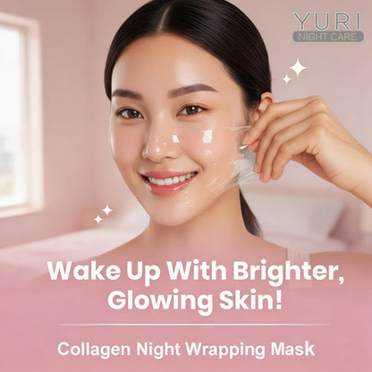 Tiglowa YURI Collagen Night Wrapping Mask – Easy Peel Off Facial Mask for Hydrating & Glowing Skin, Ideal Gifts for Women (2.53 Fl Oz, Pink) Avelisse