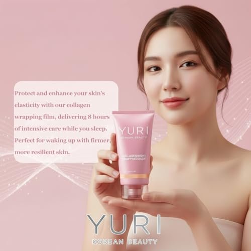 Tiglowa YURI Collagen Night Wrapping Mask – Easy Peel Off Facial Mask for Hydrating & Glowing Skin, Ideal Gifts for Women (2.53 Fl Oz, Pink) Avelisse