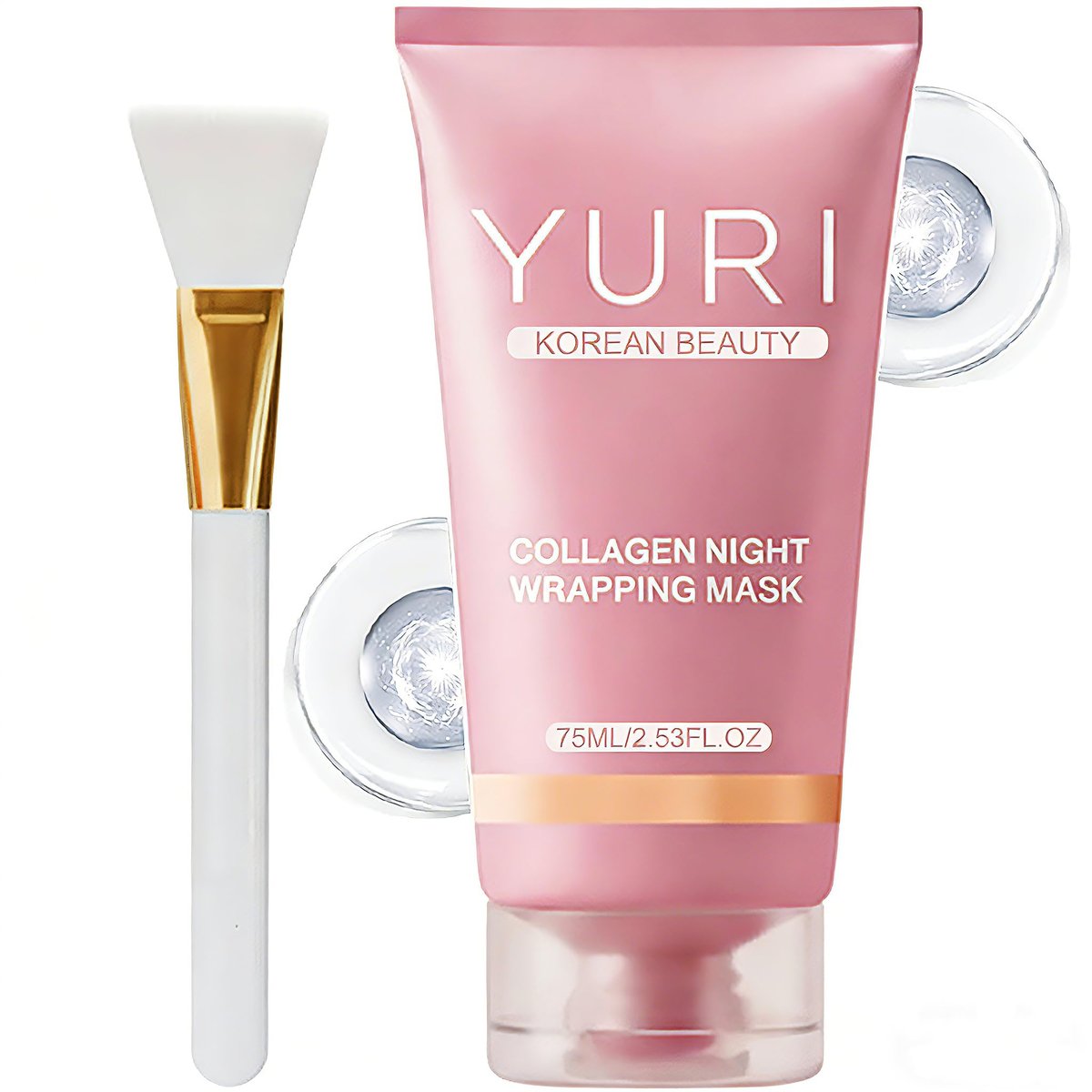 Tiglowa YURI Collagen Night Wrapping Mask – Easy Peel Off Facial Mask for Hydrating & Glowing Skin, Ideal Gifts for Women (2.53 Fl Oz, Pink) Avelisse