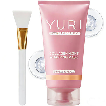 Tiglowa YURI Collagen Night Wrapping Mask – Easy Peel Off Facial Mask for Hydrating & Glowing Skin, Ideal Gifts for Women (2.53 Fl Oz, Pink) Avelisse