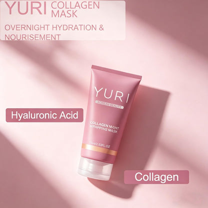 Tiglowa YURI Collagen Night Wrapping Mask – Easy Peel Off Facial Mask for Hydrating & Glowing Skin, Ideal Gifts for Women (2.53 Fl Oz, Pink) Avelisse