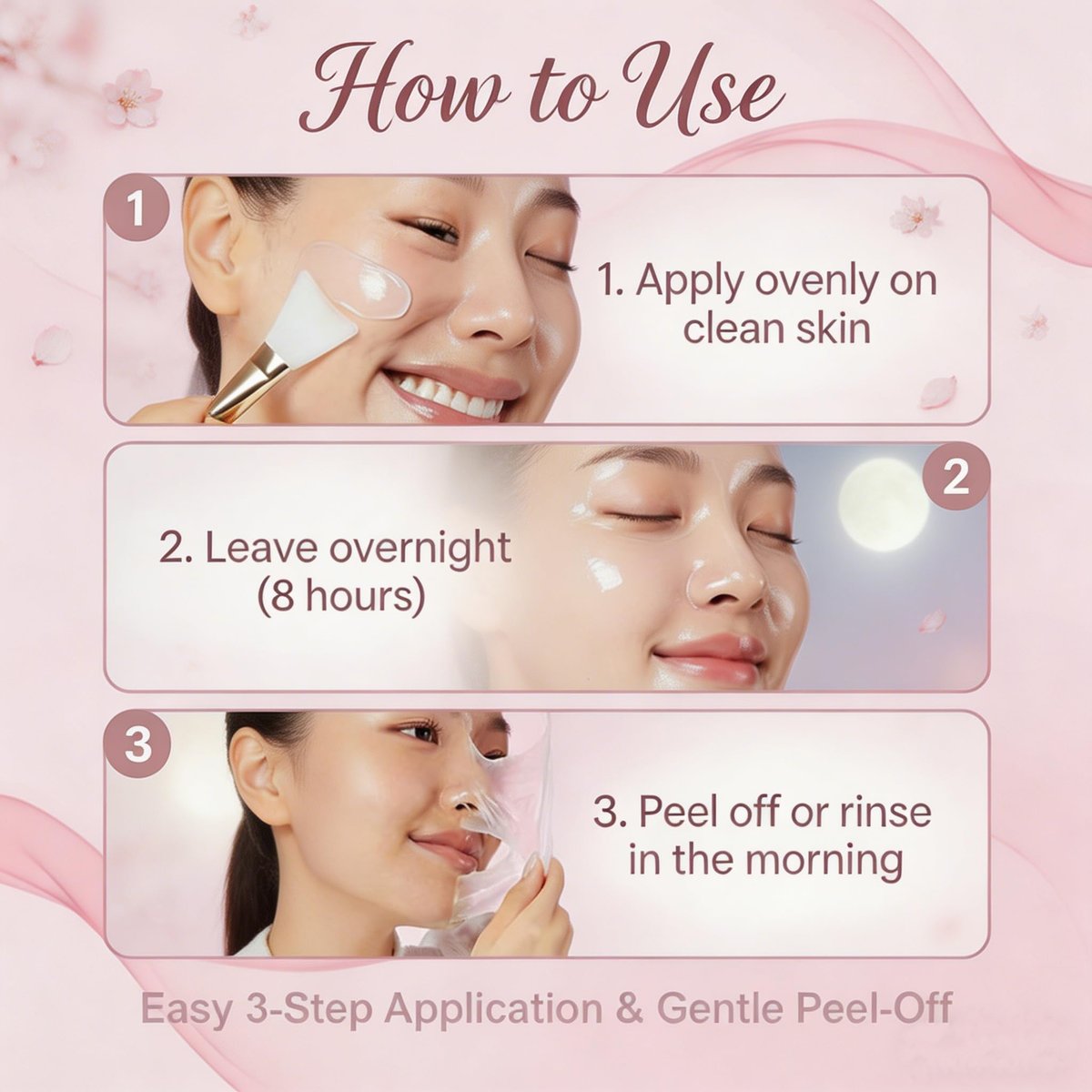 Tiglowa YURI Collagen Night Wrapping Mask – Easy Peel Off Facial Mask for Hydrating & Glowing Skin, Ideal Gifts for Women (2.53 Fl Oz, Pink) Avelisse