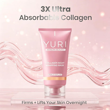 Tiglowa YURI Collagen Night Wrapping Mask – Easy Peel Off Facial Mask for Hydrating & Glowing Skin, Ideal Gifts for Women (2.53 Fl Oz, Pink) Avelisse