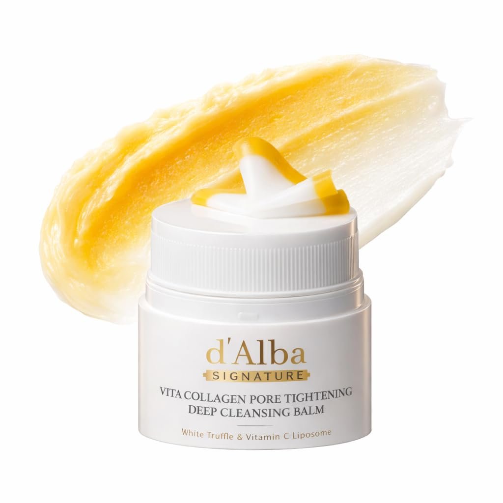d'alba Piedmont Signature Vita Collagen Deep Cleansing Balm - 1.69 fl oz All-in-One Makeup Remover with Vitamin C & Pore Care Avelisse