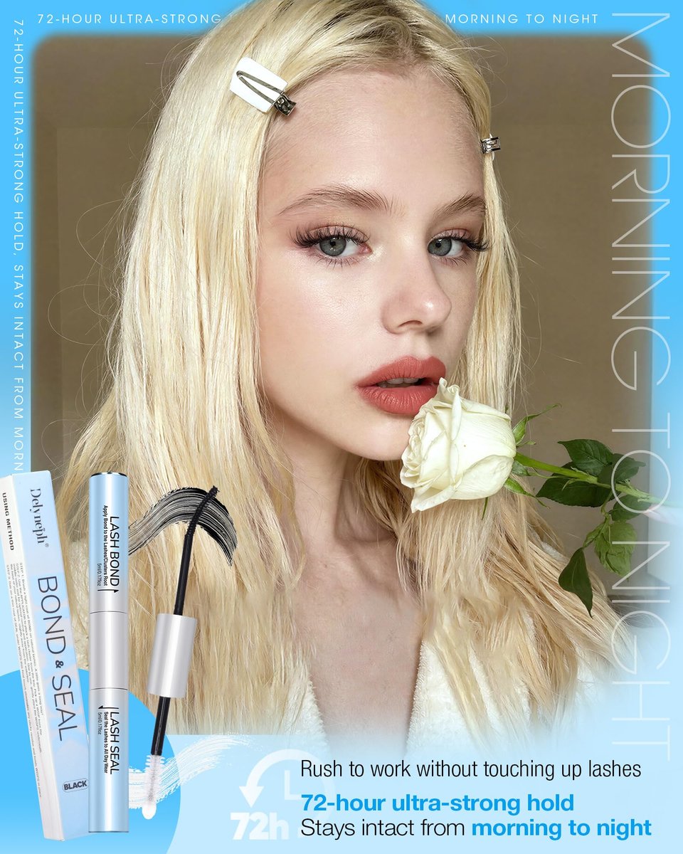 Delyneph 2-in-1 Waterproof Lash Bond and Seal for Eyelash Clusters - Long-Lasting 72H Adhesive, Latex-Free (5ml+5ml) - görsel 15