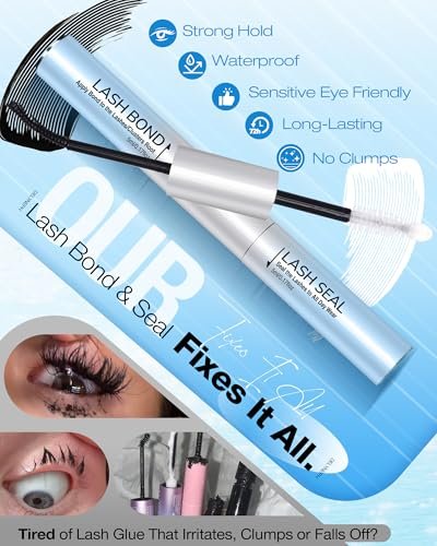 Delyneph 2-in-1 Waterproof Lash Bond and Seal for Eyelash Clusters - Long-Lasting 72H Adhesive, Latex-Free (5ml+5ml) - görsel 6