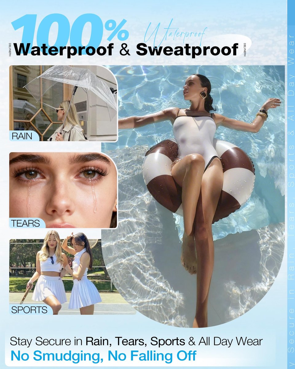 Delyneph 2-in-1 Waterproof Lash Bond and Seal for Eyelash Clusters - Long-Lasting 72H Adhesive, Latex-Free (5ml+5ml) - görsel 3