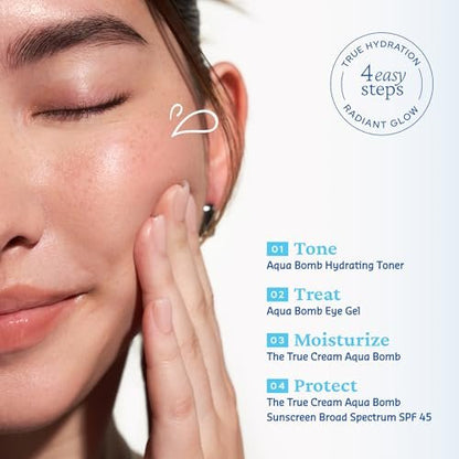 Belif Aqua Bomb Dive Into Hydration Set - Korean Skin Care Value Set with Aqua Bomb, SPF 45, Hydrating Toner & Eye Serum Avelisse