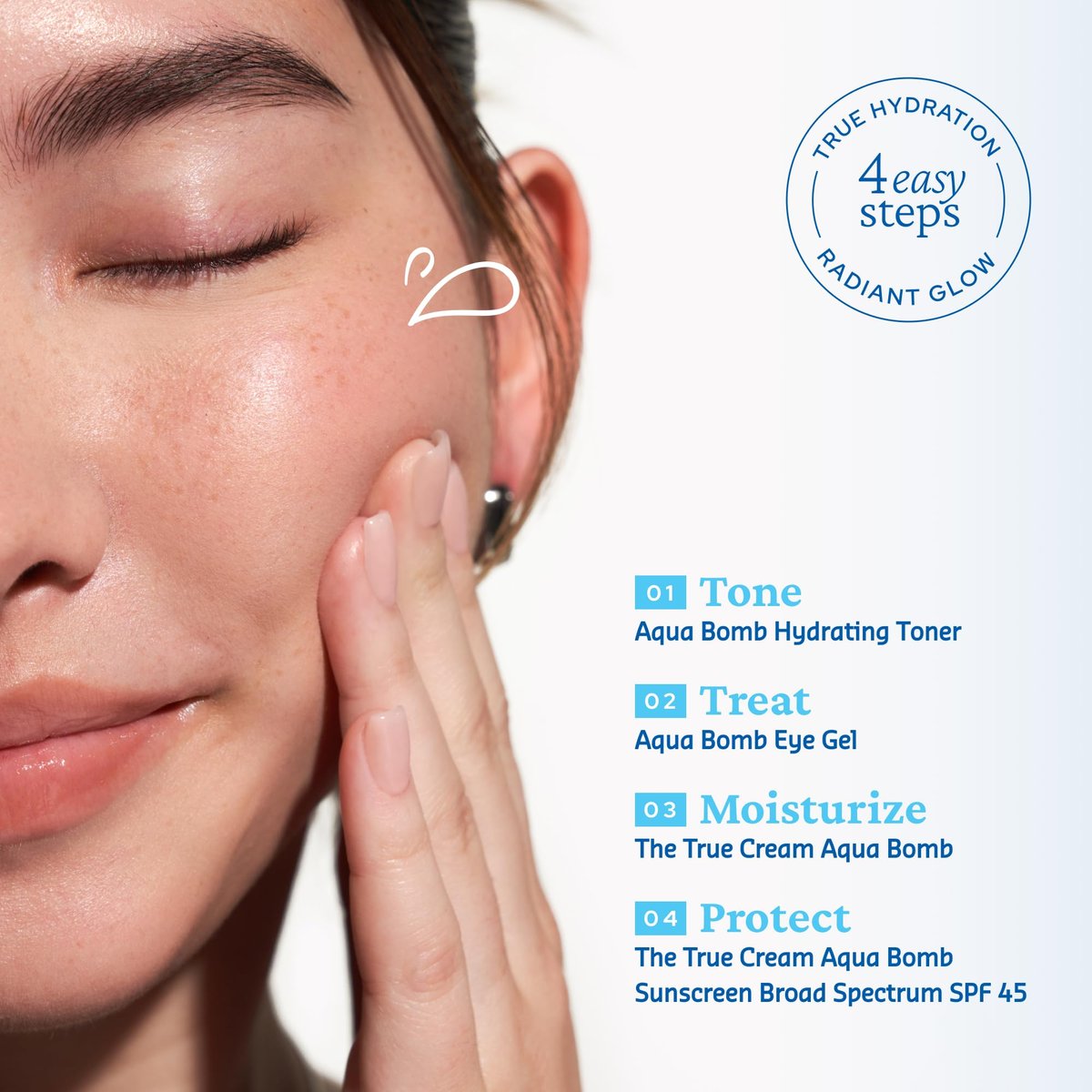 Belif Aqua Bomb Dive Into Hydration Set - Korean Skin Care Value Set with Aqua Bomb, SPF 45, Hydrating Toner & Eye Serum Avelisse