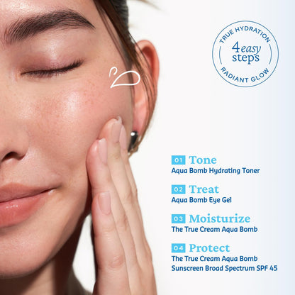 Belif Aqua Bomb Dive Into Hydration Set - Korean Skin Care Value Set with Aqua Bomb, SPF 45, Hydrating Toner & Eye Serum Avelisse