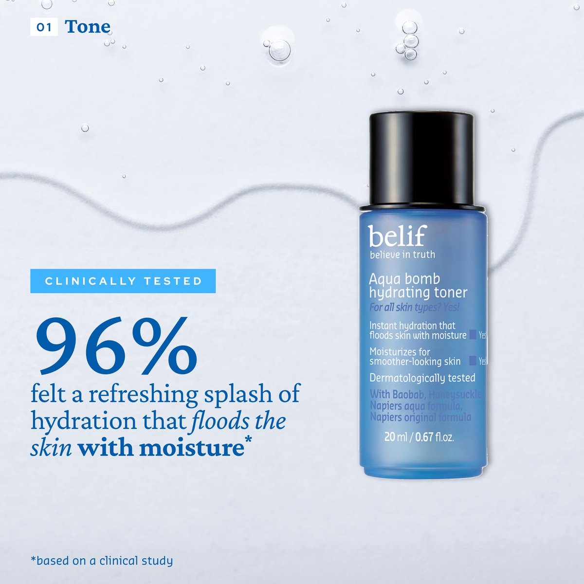 Belif Aqua Bomb Dive Into Hydration Set - Korean Skin Care Value Set with Aqua Bomb, SPF 45, Hydrating Toner & Eye Serum Avelisse