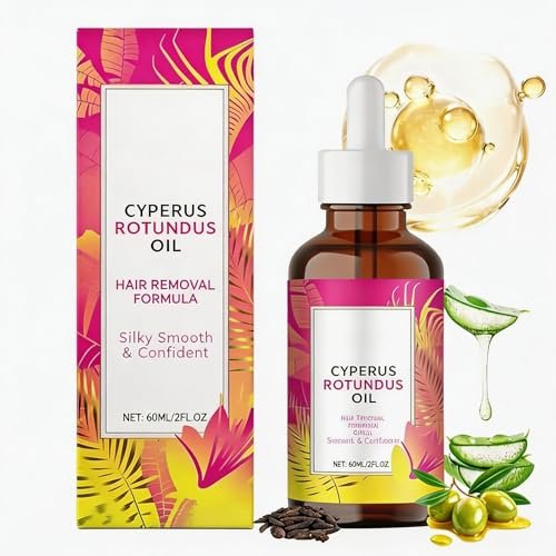 Cyperus Rotundus Oil - 60ml Natural Oil for Hair Removal, Moisturizing & Soothing, Reduces Body Hair Growth, All Skin Types Avelisse