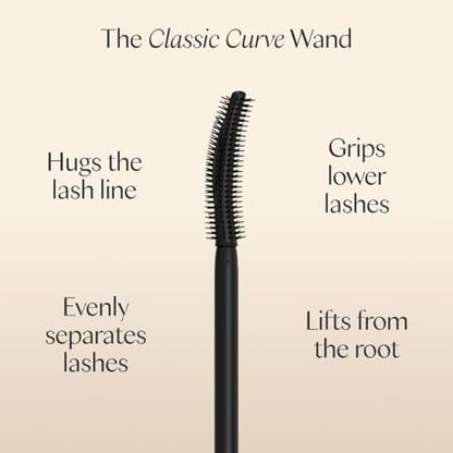 Ravie Beauty Effortless Lash Classic Curve Mascara Black - Lengthening & Volumizing, Smudge Proof, Flake Free, Buildable, Long Lasting, Washes Off with Warm Water Avelisse