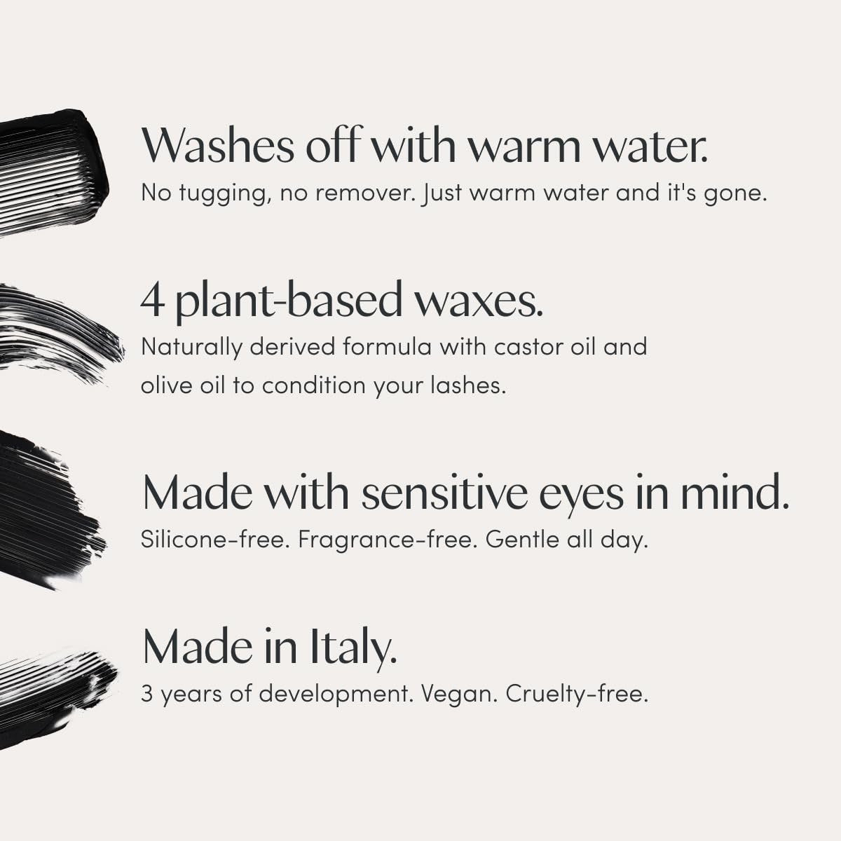 Ravie Beauty Effortless Lash Classic Curve Mascara Black - Lengthening & Volumizing, Smudge Proof, Flake Free, Buildable, Long Lasting, Washes Off with Warm Water Avelisse