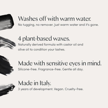 Ravie Beauty Effortless Lash Classic Curve Mascara Black - Lengthening & Volumizing, Smudge Proof, Flake Free, Buildable, Long Lasting, Washes Off with Warm Water Avelisse