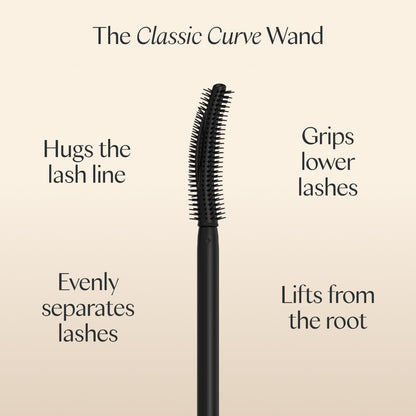 Ravie Beauty Effortless Lash Classic Curve Mascara Black - Lengthening & Volumizing, Smudge Proof, Flake Free, Buildable, Long Lasting, Washes Off with Warm Water Avelisse