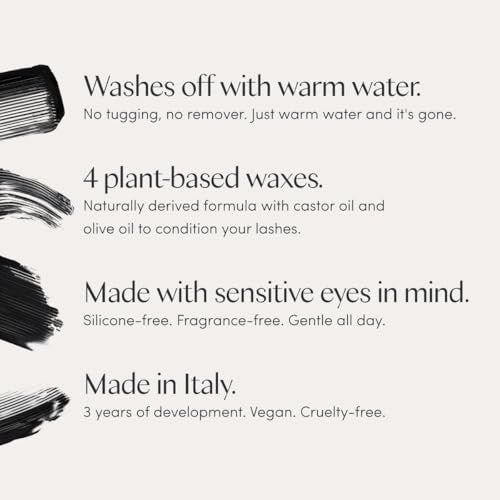 Ravie Beauty Effortless Lash Classic Curve Mascara Black - Lengthening & Volumizing, Smudge Proof, Flake Free, Buildable, Long Lasting, Washes Off with Warm Water Avelisse