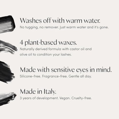 Ravie Beauty Effortless Lash Classic Curve Mascara Black - Lengthening & Volumizing, Smudge Proof, Flake Free, Buildable, Long Lasting, Washes Off with Warm Water Avelisse