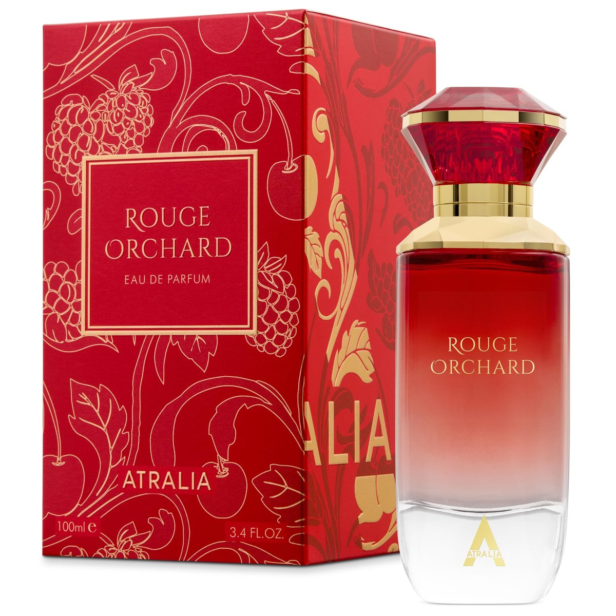 Atralia Rouge Orchard Eau de Parfum 100ml – Fruity Floral Perfume for Women, Raspberry, Rose, Cherry, Vanilla & Patchouli, Long Lasting Elegant Feminine Fragrance Avelisse
