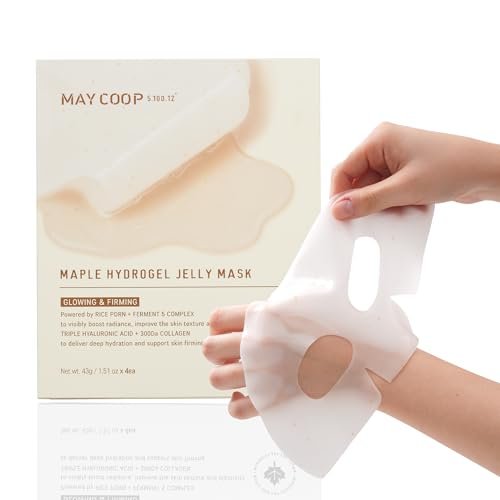 MAY COOP Maple Hydrogel Face Mask (4 Masks) – Cooling & Hydrating Jelly Mask for Firming Glow Care | Rice PDRN Collagen & 5% Maple Sap - görsel 2