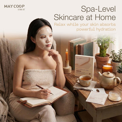 MAY COOP Maple Hydrogel Face Mask (4 Masks) – Cooling & Hydrating Jelly Mask for Firming Glow Care | Rice PDRN Collagen & 5% Maple Sap