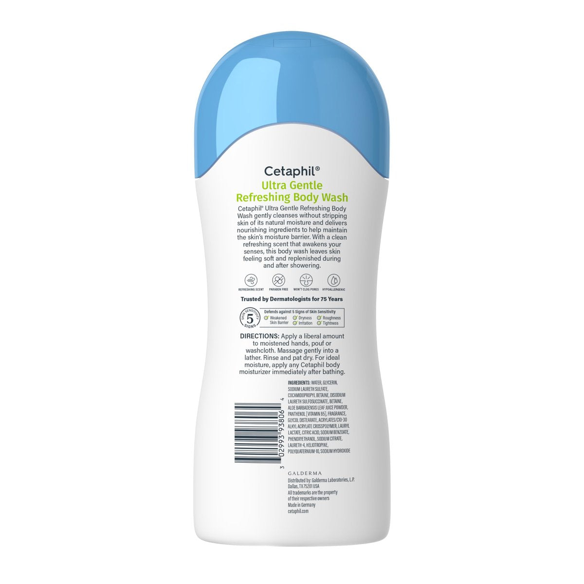 Cetaphil Ultra Gentle Refreshing Body Wash, Refreshing Scent for Dry to Normal, Sensitive Skin, 16.9 Fl Oz, with Aloe Vera & Vitamin B5, Hypoallergenic, Dermatologist Tested - görsel 17