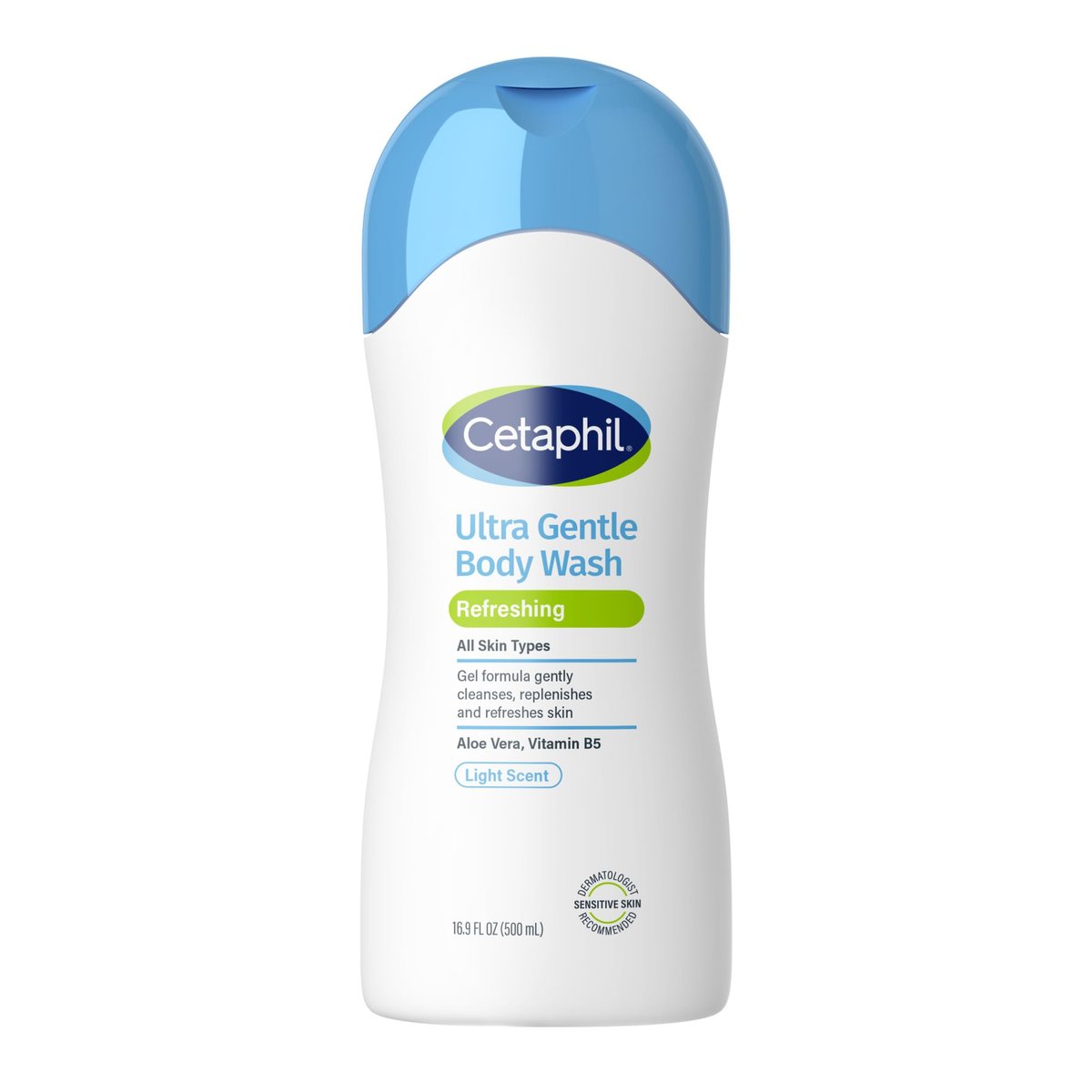 Cetaphil Ultra Gentle Refreshing Body Wash, Refreshing Scent for Dry to Normal, Sensitive Skin, 16.9 Fl Oz, with Aloe Vera & Vitamin B5, Hypoallergenic, Dermatologist Tested - görsel 1