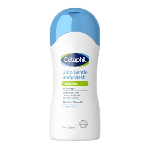 Cetaphil Ultra Gentle Refreshing Body Wash, Refreshing Scent for Dry to Normal, Sensitive Skin, 16.9 Fl Oz, with Aloe Vera & Vitamin B5, Hypoallergenic, Dermatologist Tested - görsel 2