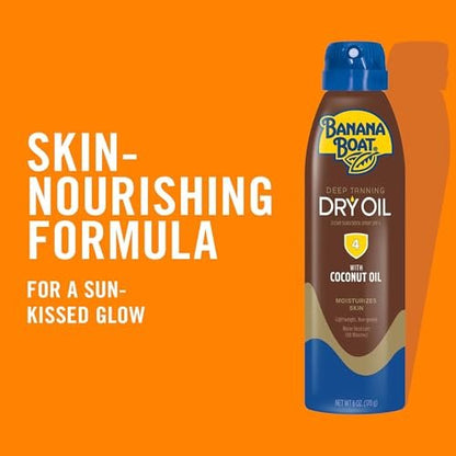 Banana Boat Deep Tanning Oil Spray SPF 4, Clear Dry Sunscreen Spray, Dark Tanning Oil, 6 oz Avelisse