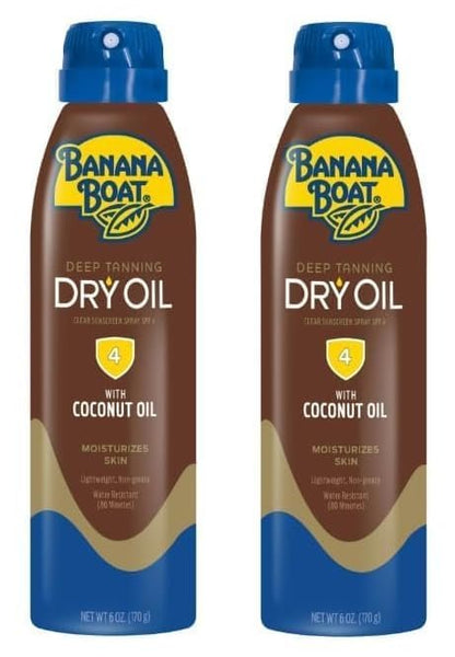Banana Boat Deep Tanning Oil Spray SPF 4, Clear Dry Sunscreen Spray, Dark Tanning Oil, 6 oz Avelisse