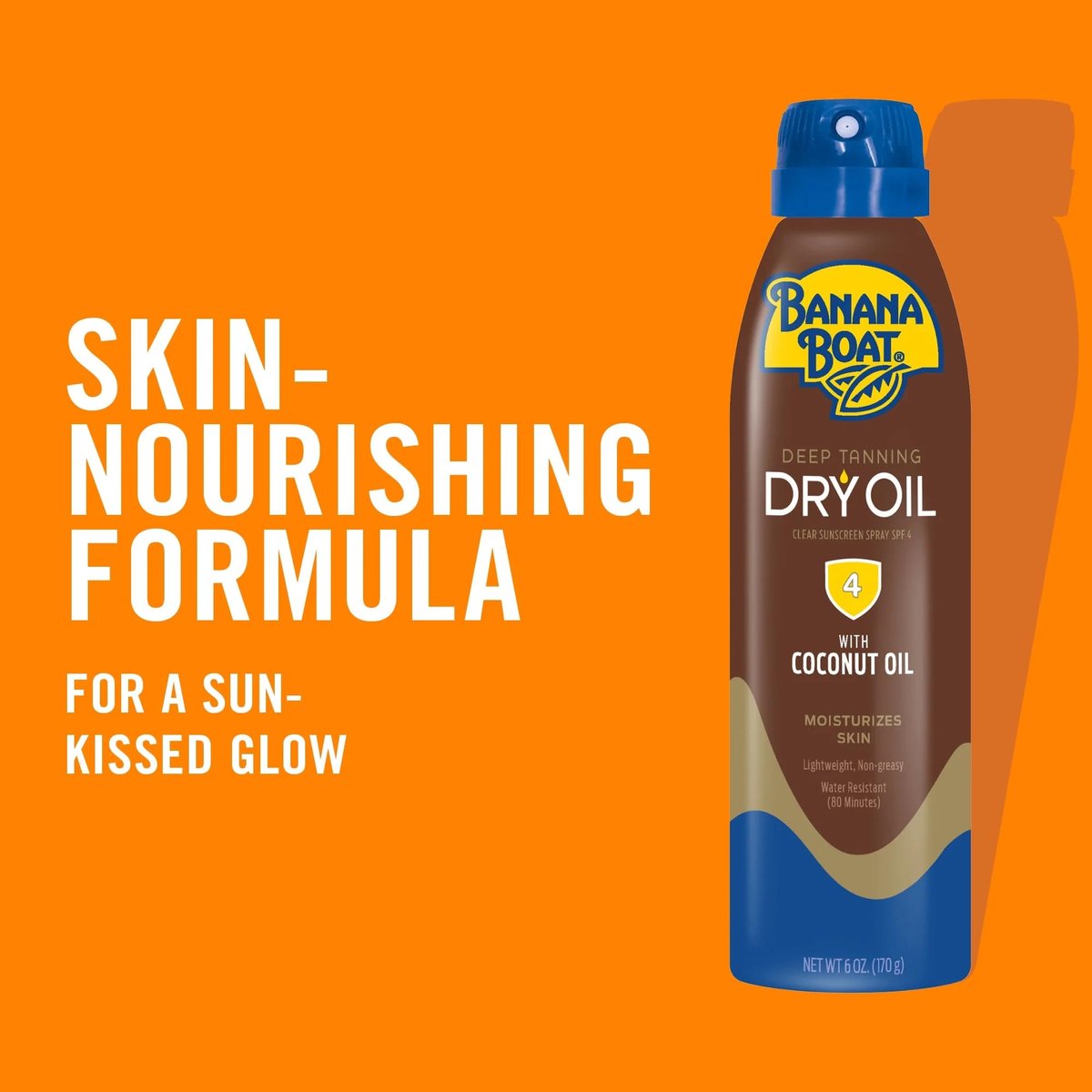 Banana Boat Deep Tanning Oil Spray SPF 4, Clear Dry Sunscreen Spray, Dark Tanning Oil, 6 oz Avelisse