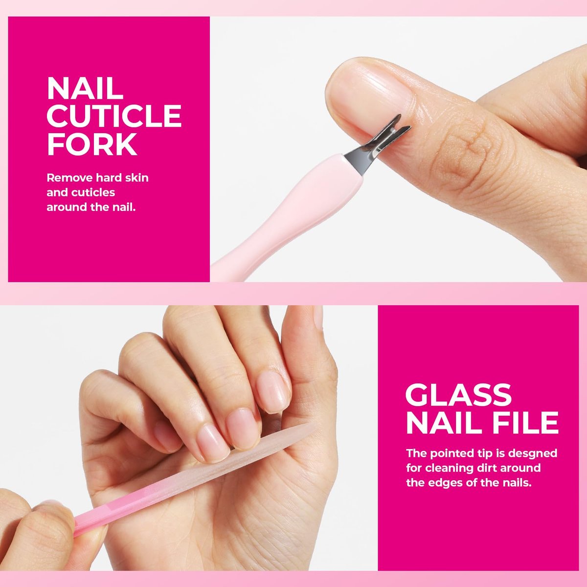 FANDAMEI Professional Manicure Kit for Women – Complete Nail Care Set with Files, Buffers, Cuticle Remover, Scented Oil & More - görsel 12